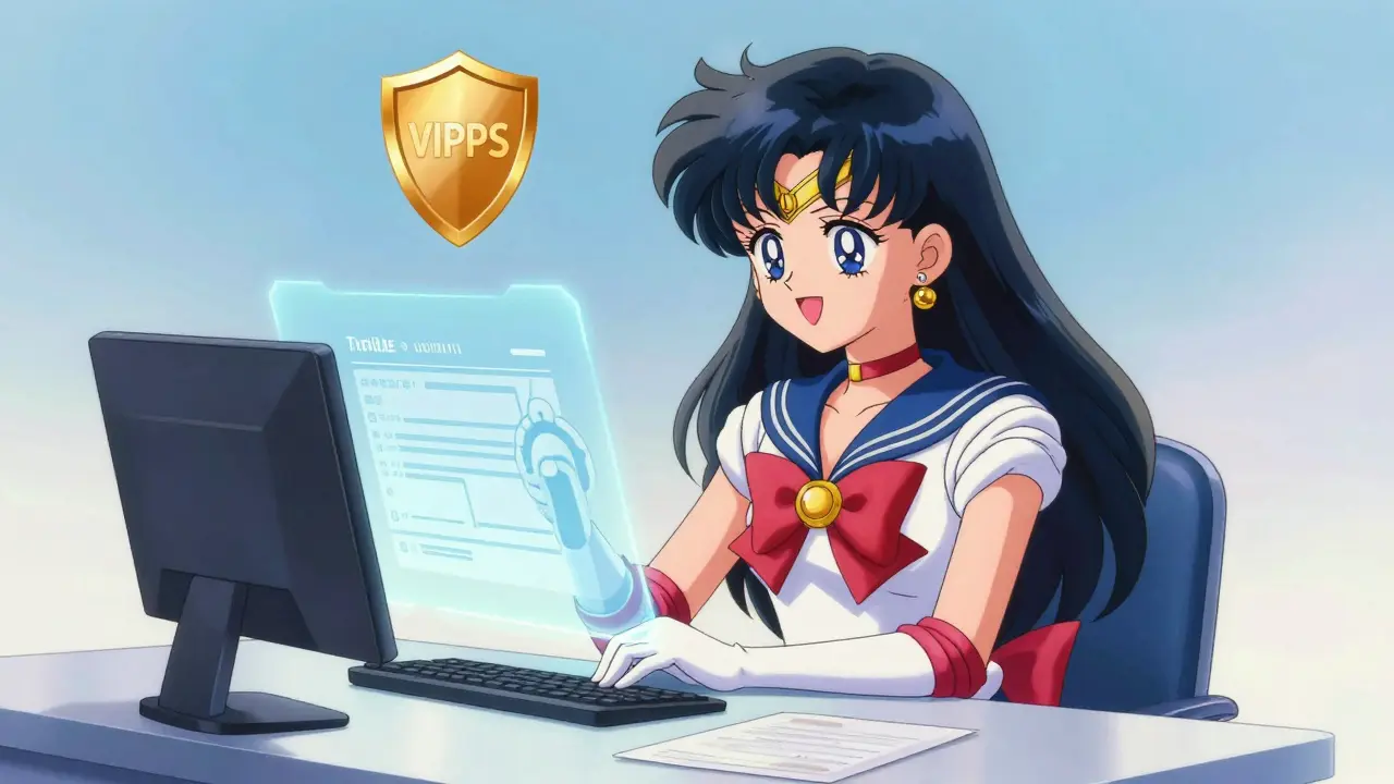 Anime character verifying safe online prescription